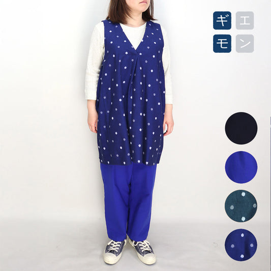 儀右ヱ門 ギエモン ぎえもん 久留米絣 ベスト Y6013 日本製【2025ss】