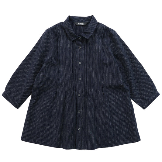 吉右衛門 吉右衛門 吉右衛門 久留米笠 開襟襯衫 Ta532 日本製