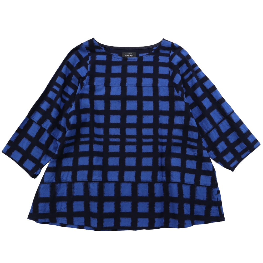 Giemon Kurume Kasuri Blouse Dolman Sleeves S528 Made in Japan Mother's Day