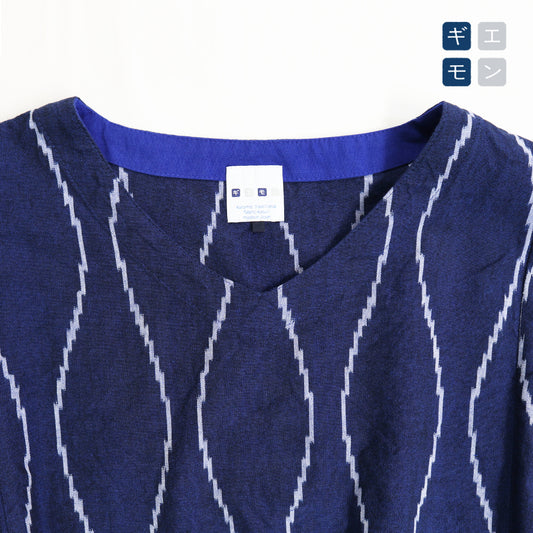 儀右ヱ門 ぎえもん ブラウス Y5126 アッパッパ 簡単服 久留米絣 日本製