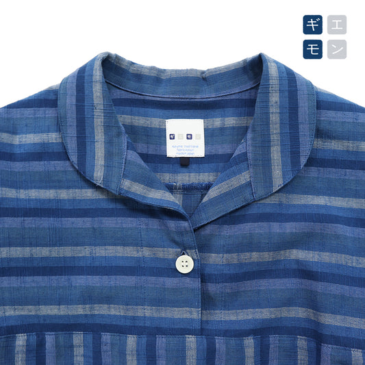 儀右ヱ門 ギエモン ぎえもん 久留米絣 ブラウス Y5079 日本製