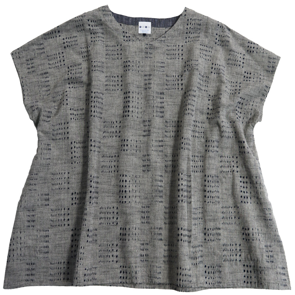 儀右ヱ門 ぎえもん ブラウス Y5126 アッパッパ 簡単服 久留米絣 日本製