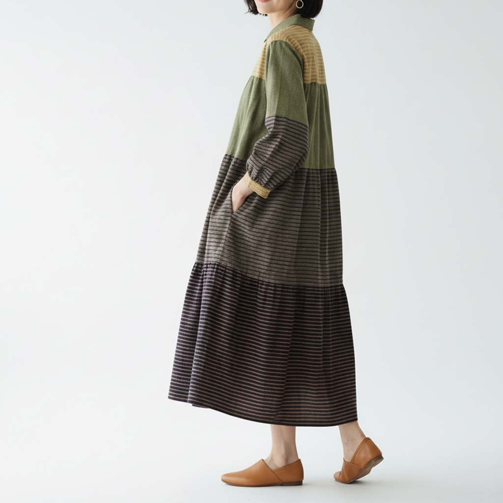 儀右ヱ門 ギエモン ぎえもん 久留米絣 ワンピース ソ272 日本製【2025aw】