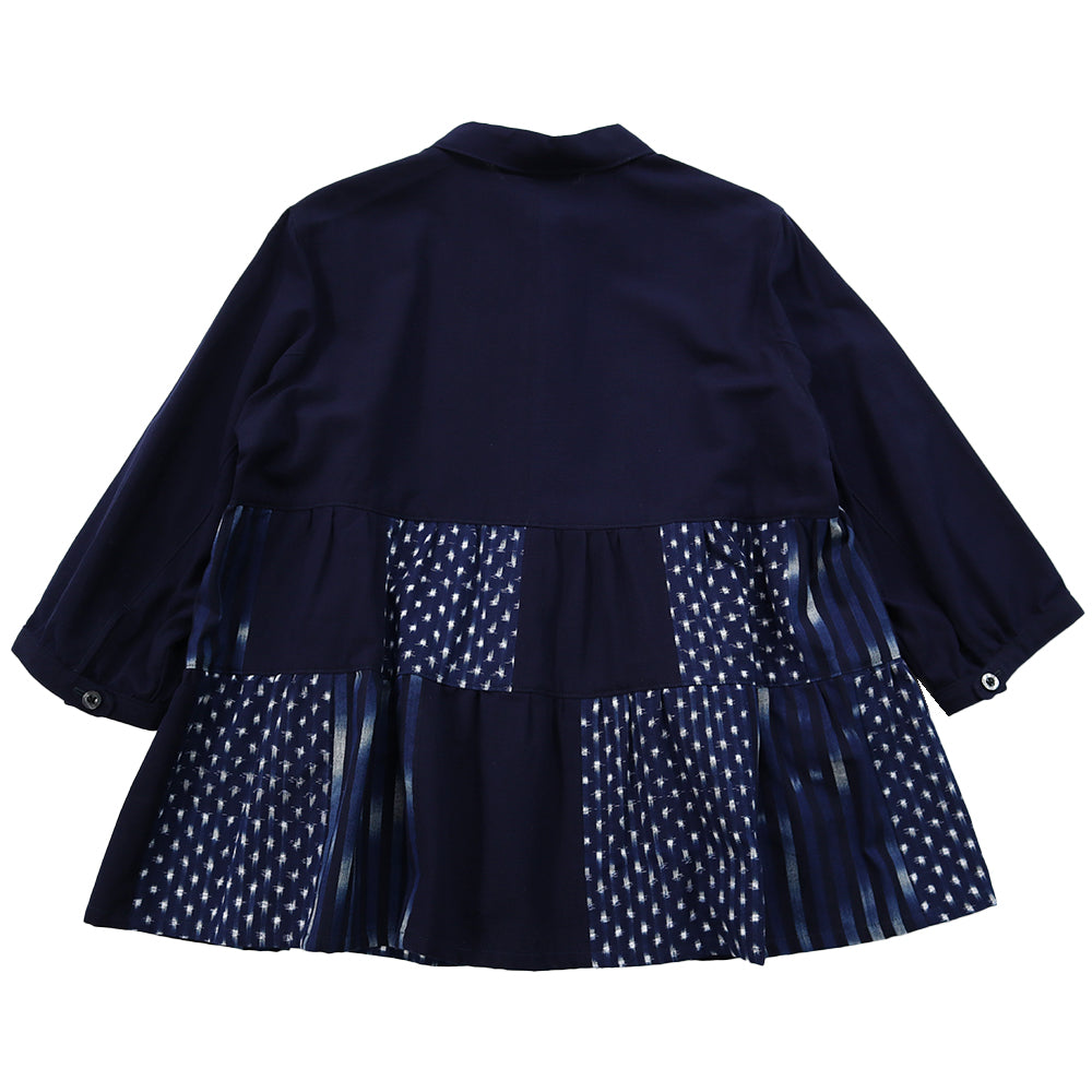 Giemon Giemon Giemon Kurume Kasuri Patch Blouse Ko567 Made in Japan