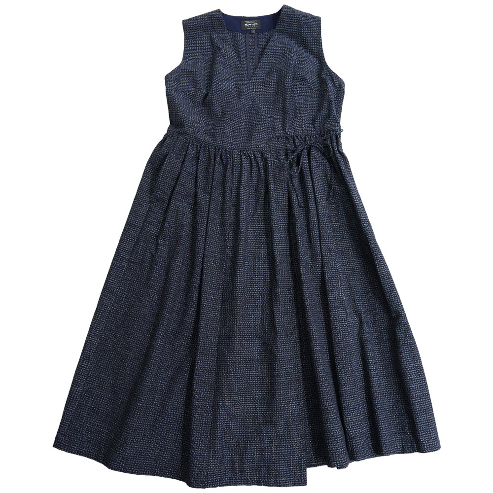 Giemon Giemon Giemon Kurume Kasuri Cache-coeur Dress One Piece So245 Made in Japan