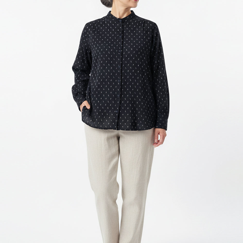 儀右ヱ門 ギエモン ぎえもん 久留米絣 ブラウス Y5175  日本製【2025aw】