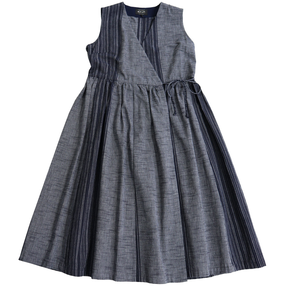 Giemon Giemon Giemon Kurume Kasuri Cache-coeur Dress One Piece So245 Made in Japan