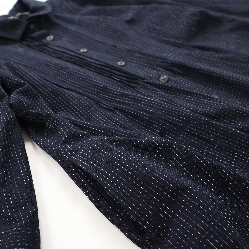 吉右衛門 吉右衛門 吉右衛門 久留米笠 開襟襯衫 Ta532 日本製