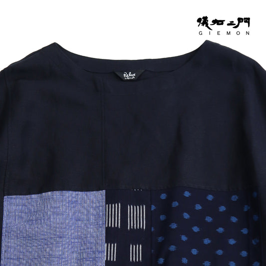 儀右ヱ門 ギエモン ぎえもん 久留米絣 ブラウス R5091 日本製 母の日