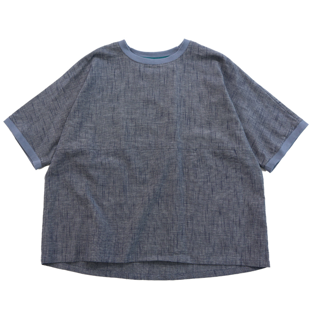 儀右ヱ門 ギエモン ぎえもん 久留米絣 ドルマンスリーブTシャツ ブラウス Y5168 日本製