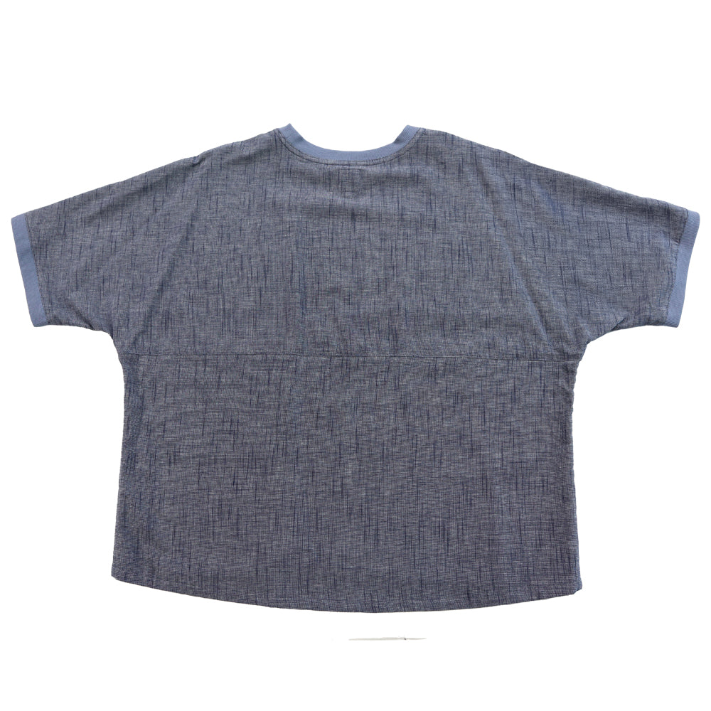 儀右ヱ門 ギエモン ぎえもん 久留米絣 ドルマンスリーブTシャツ ブラウス Y5168 日本製