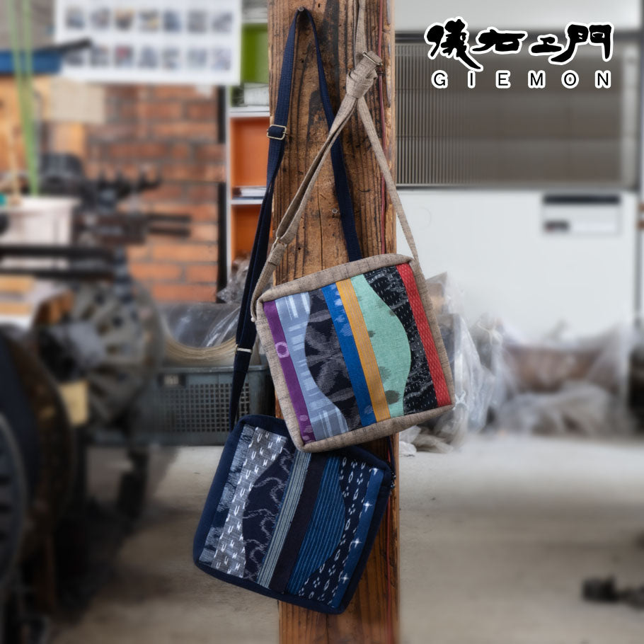 儀右エ門 ギエモン 久留米絣 ポシェット 立涌文 日本製【2024aw】