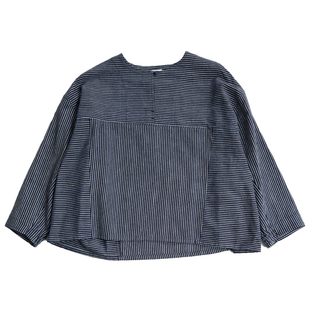 儀右ヱ門 ギエモン ぎえもん 久留米絣 ショート丈プルオーバーブラウス Y5167 日本製【2025ss】