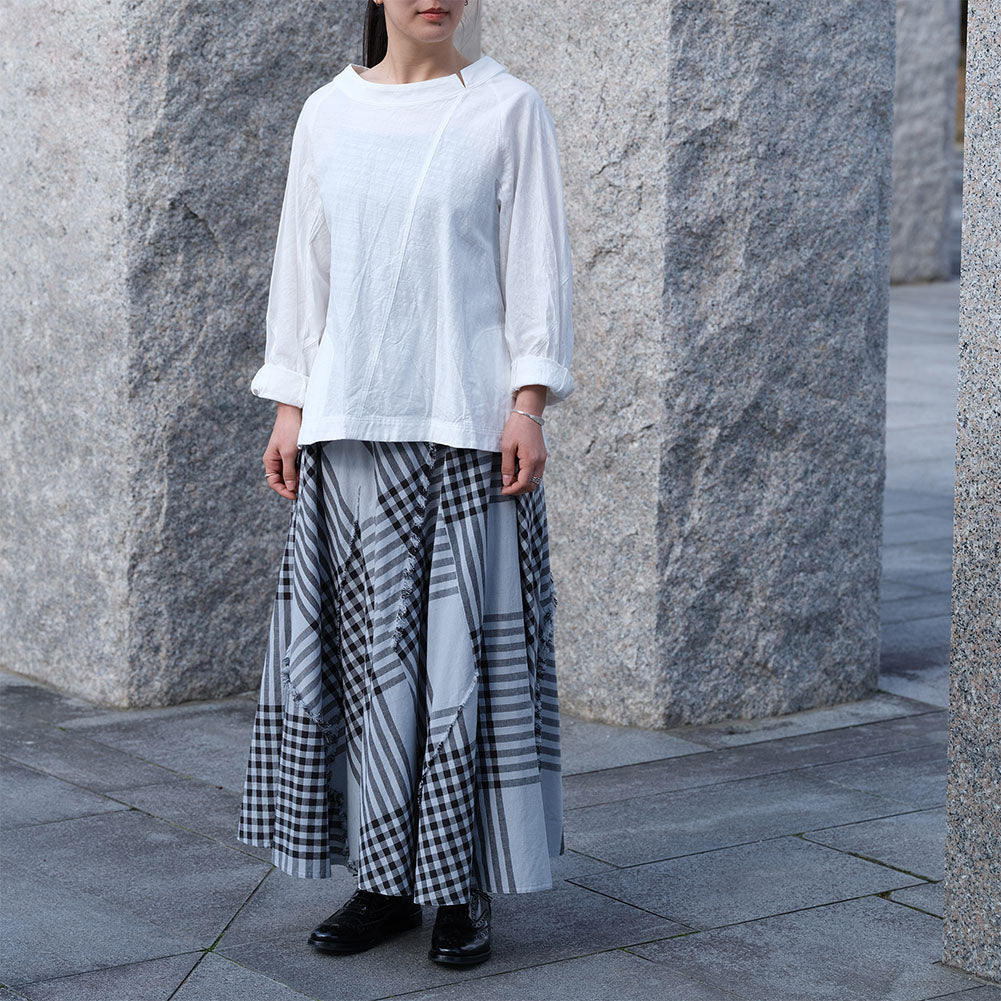 Giemon ギエモン ぎえもん 久留米絣 裏地付き裁ち切りスカート  G-904  【2023sp】