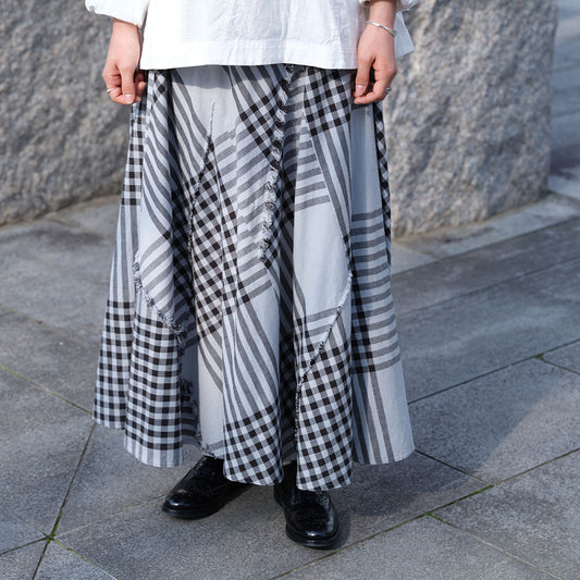 Giemon ギエモン ぎえもん 久留米絣 裏地付き裁ち切りスカート  G-904  【2023sp】