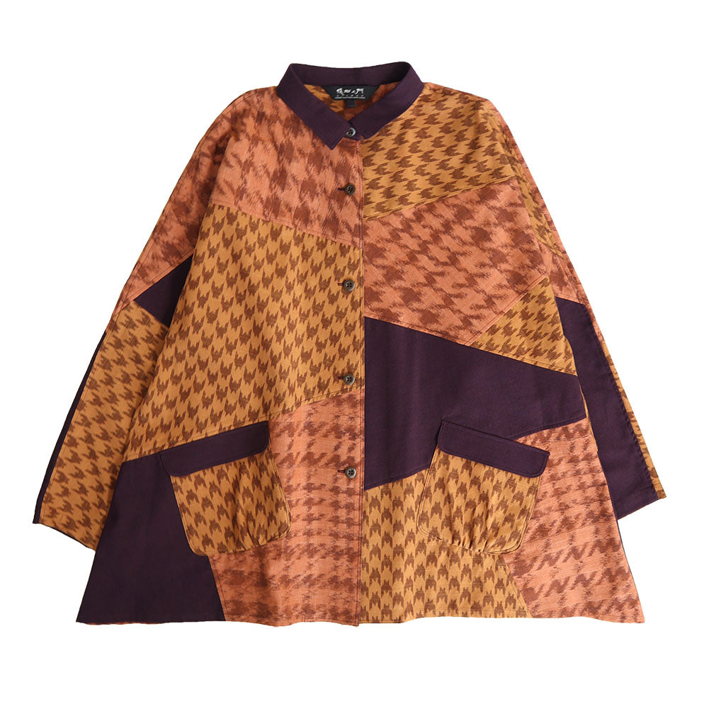 Giemon Giemon Kurume Kasuri Blouse So595 Made in Japan