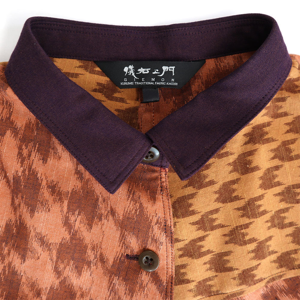 Giemon Giemon Kurume Kasuri Blouse So595 Made in Japan