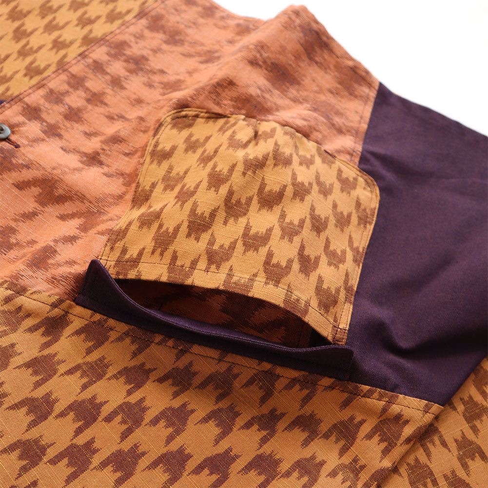 Giemon Giemon Kurume Kasuri Blouse So595 Made in Japan