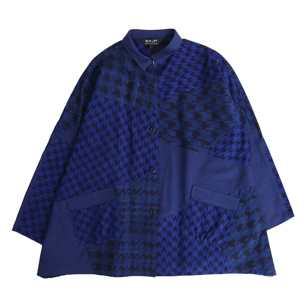 Giemon Giemon Kurume Kasuri Blouse So595 Made in Japan