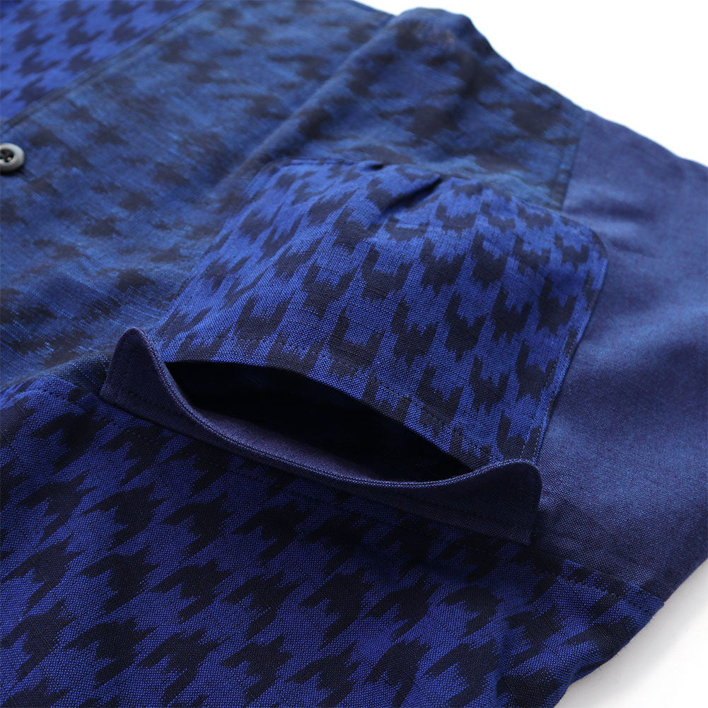 Giemon Giemon Kurume Kasuri Blouse So595 Made in Japan