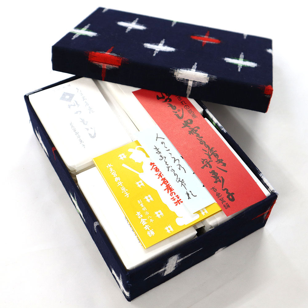 【コラボアイテム】吉金菓子舗様とのコラボでお菓子を入れる久留米絣の箱を作成しました。