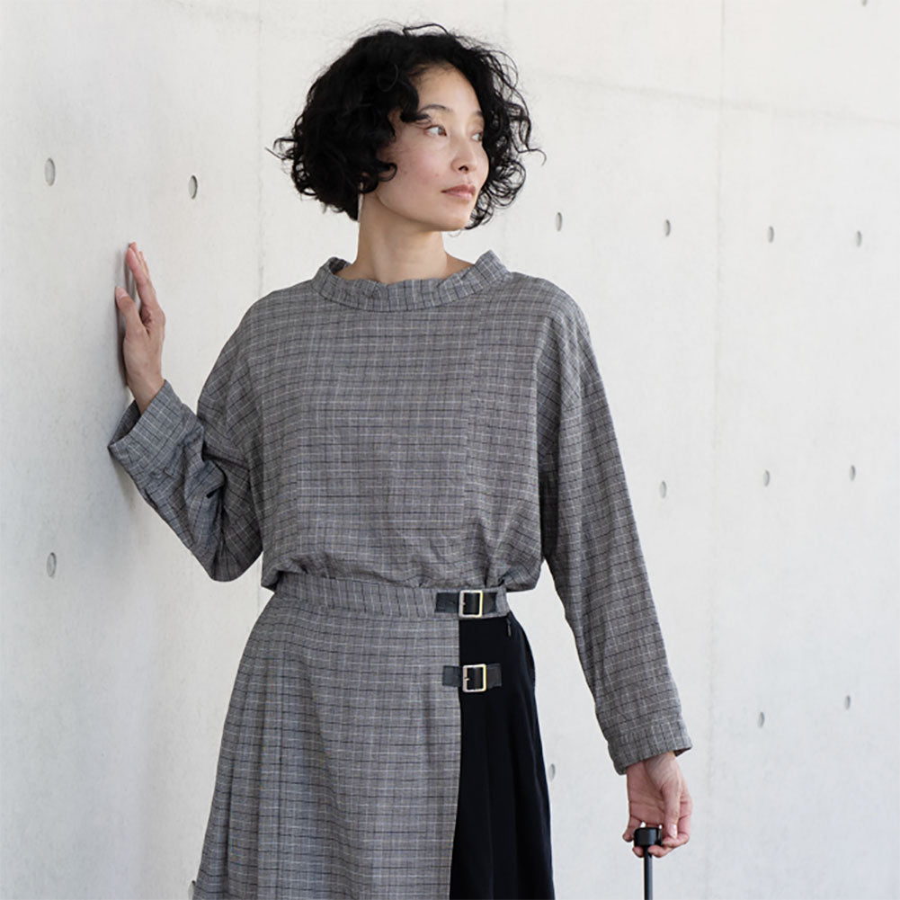 [Pre-order item] Giemon Kurume Kasuri pullover blouse G520 Made in Japan [2024aw]