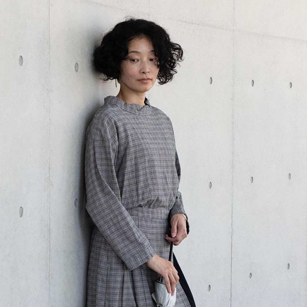 [Pre-order item] Giemon Kurume Kasuri pullover blouse G520 Made in Japan [2024aw]