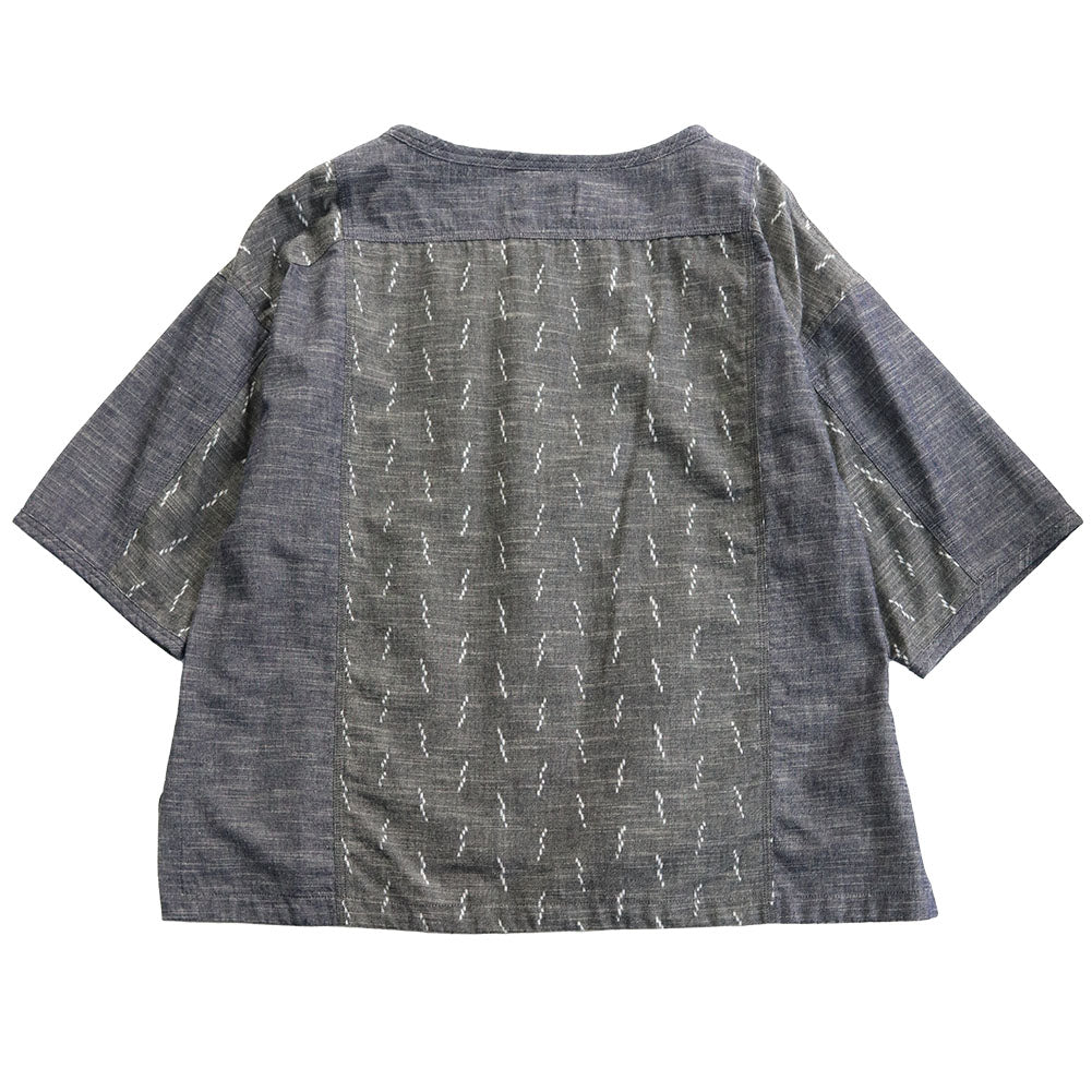 Giemon Giemon Kurume Kasuri Patchwork Blouse SO588 Made in Japan Mother's Day