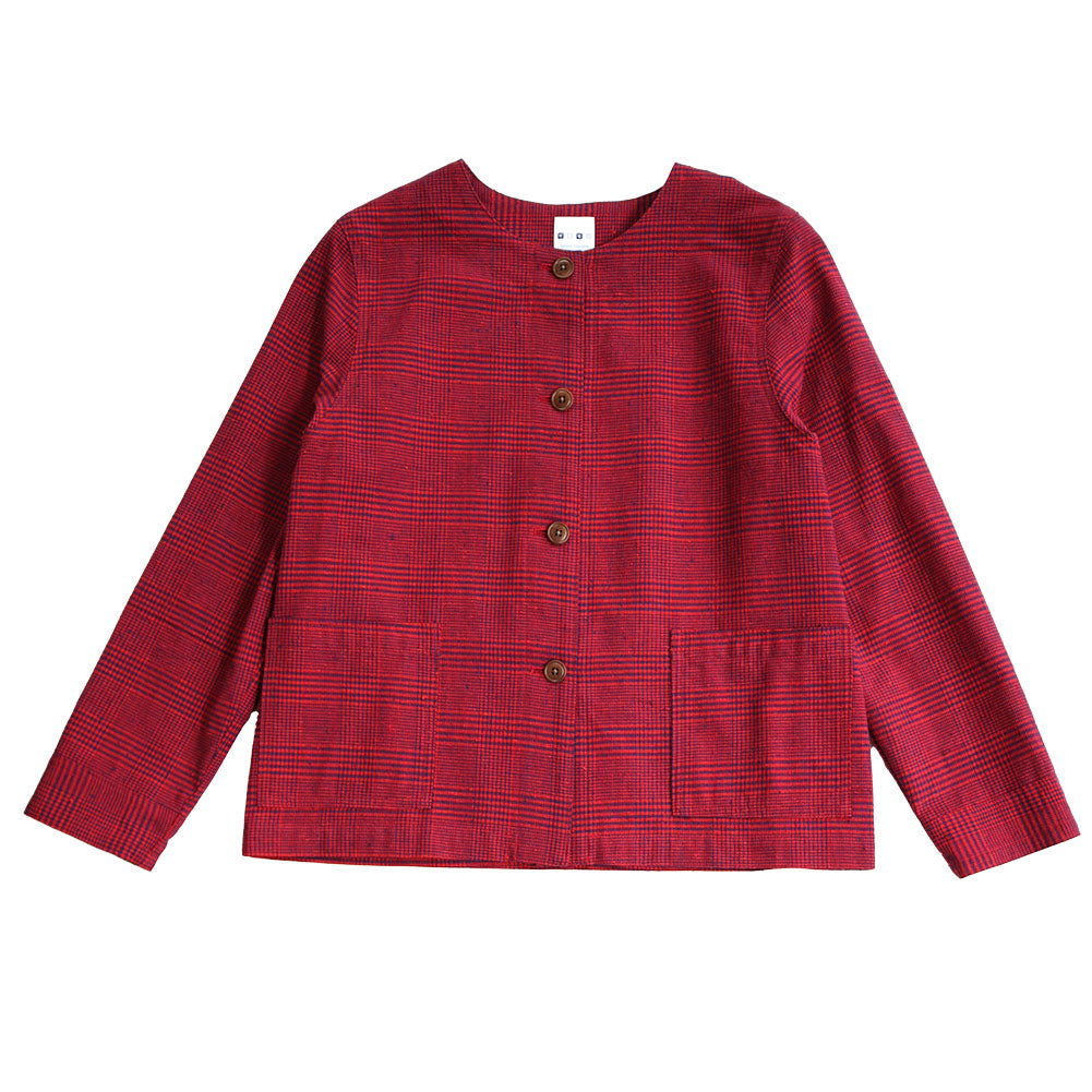 [Pre-order item] Giemon Kurume Kasuri collarless jacket Y1010 Made in Japan [2025ss]