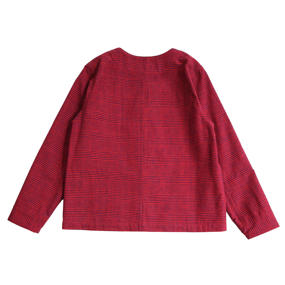 [Pre-order item] Giemon Kurume Kasuri collarless jacket Y1010 Made in Japan [2025ss]