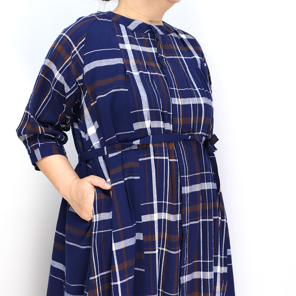 Giemon Kurume Kasuri Tuck Dress G-210 [2023sp]