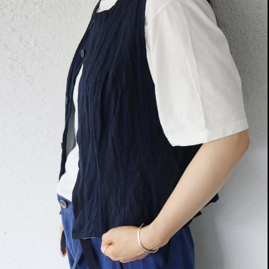 Giemon G603 Kurume Kasuri Compact Line Vest Made in Japan