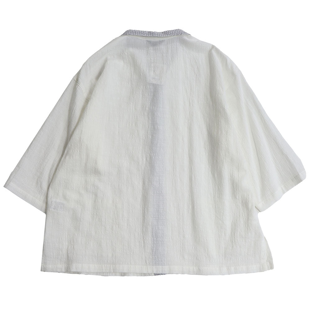 Giemon Giemon 3/4 Sleeve Cool Blouse R5100 with Kurume Kasuri Collar Made in Japan Mother's Day