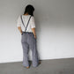 Giemon G705 Kurume Kasuri Straight Pants with Suspenders Unisex