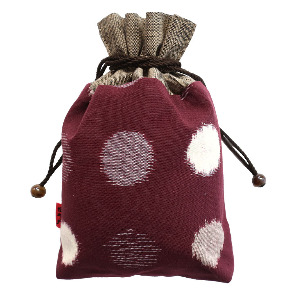 [Pre-order item] Giemon Kurume Kasuri Drawstring Bag, Lily of the Valley, Small Bag, Made in Japan [2024aw]