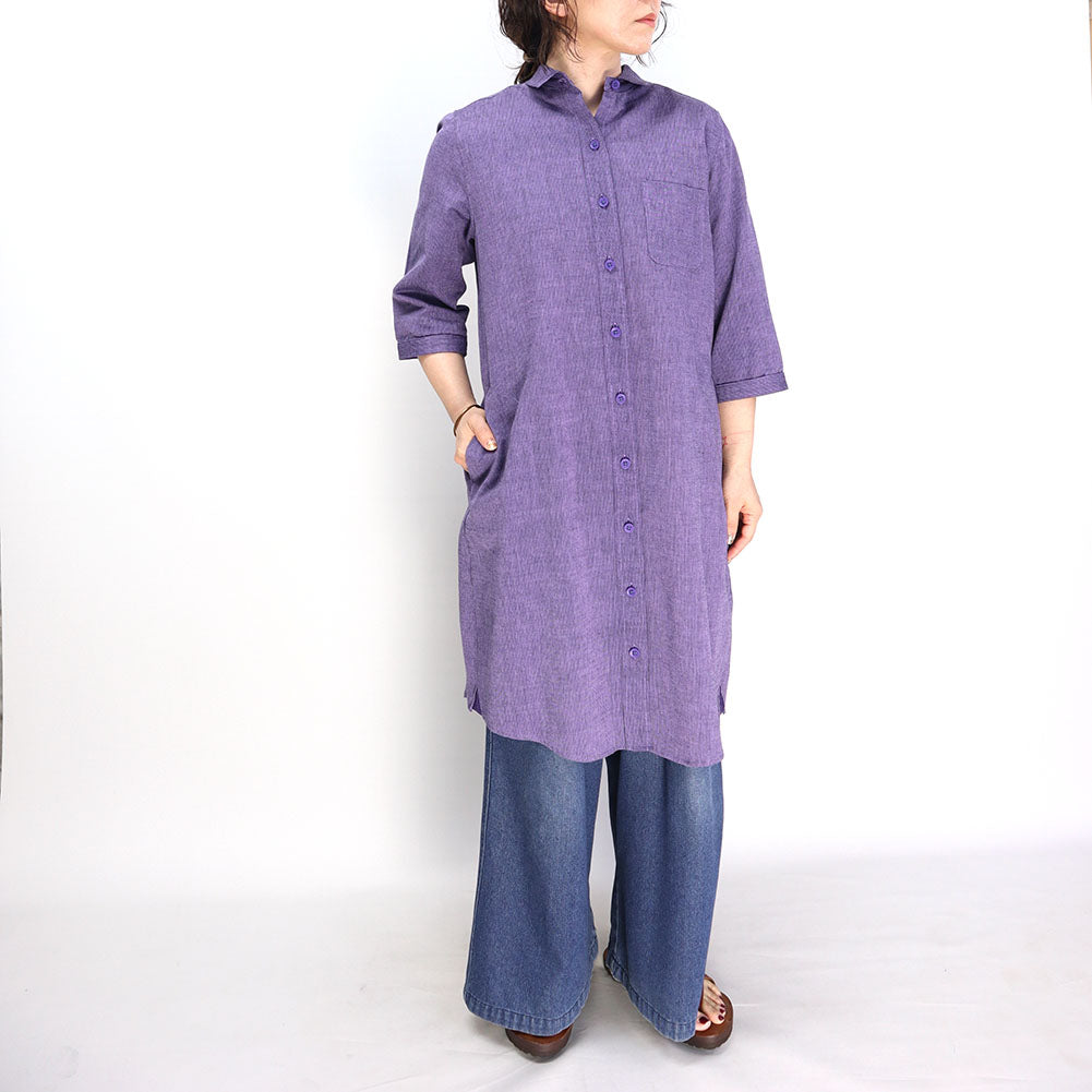 Giemon Giemon Kurume Kasuri Shirt Dress Y2149 Made in Japan Mother's Day