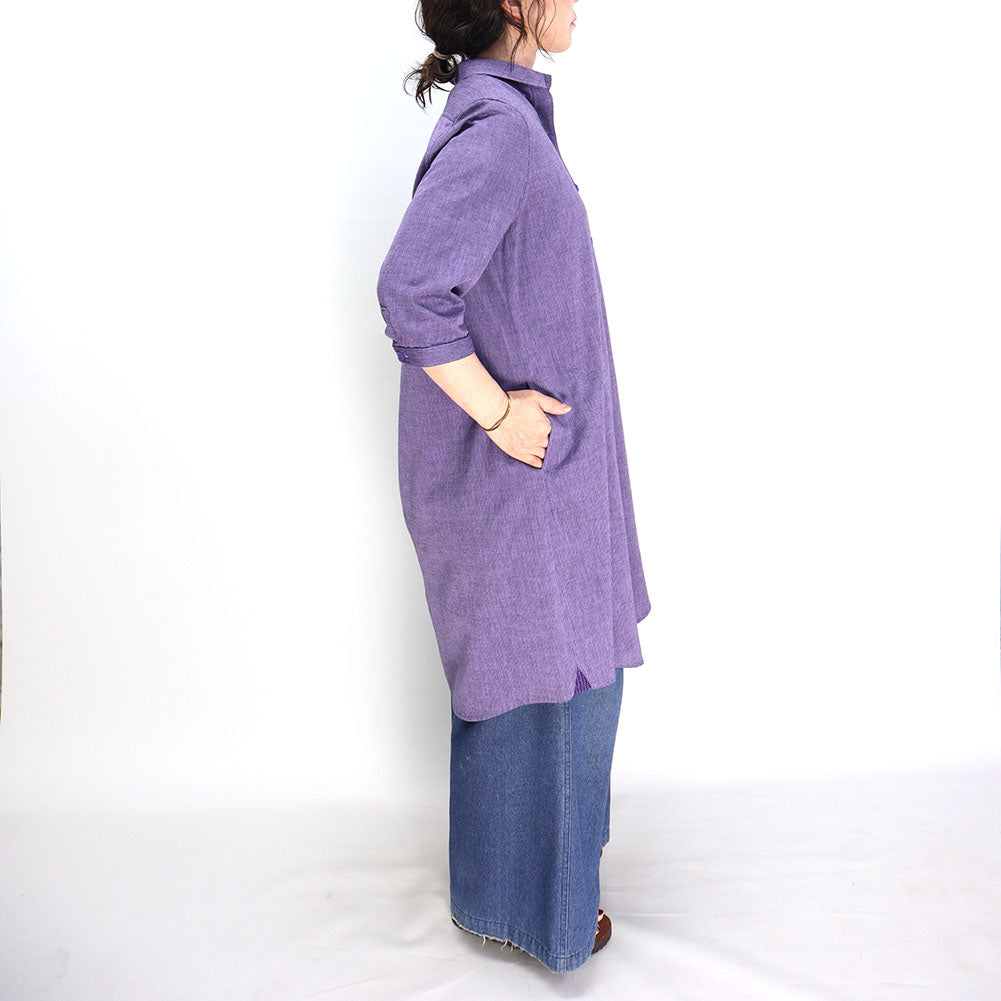 Giemon Giemon Kurume Kasuri Shirt Dress Y2149 Made in Japan Mother's Day