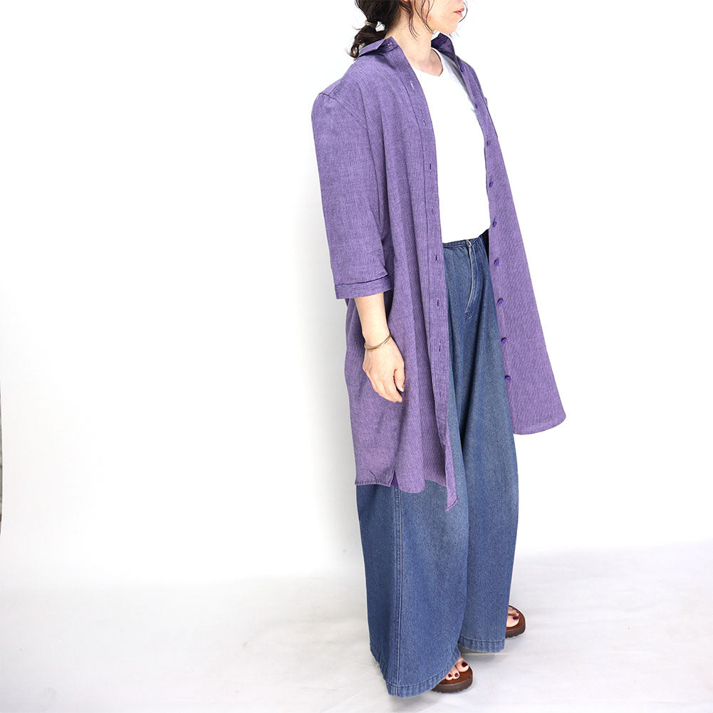 Giemon Giemon Kurume Kasuri Shirt Dress Y2149 Made in Japan Mother's Day