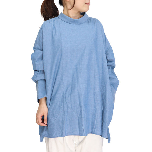 Giemon Kurume Kasuri 2-way shirt smock blouse G515 [2024ss]