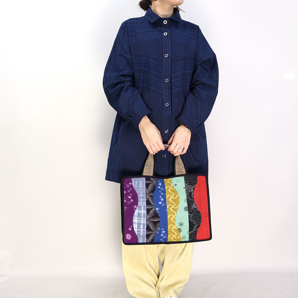 [Pre-order item] Giemon Kurume Kasuri Tote Bag, Tatewaku Pattern, Made in Japan [2024aw]