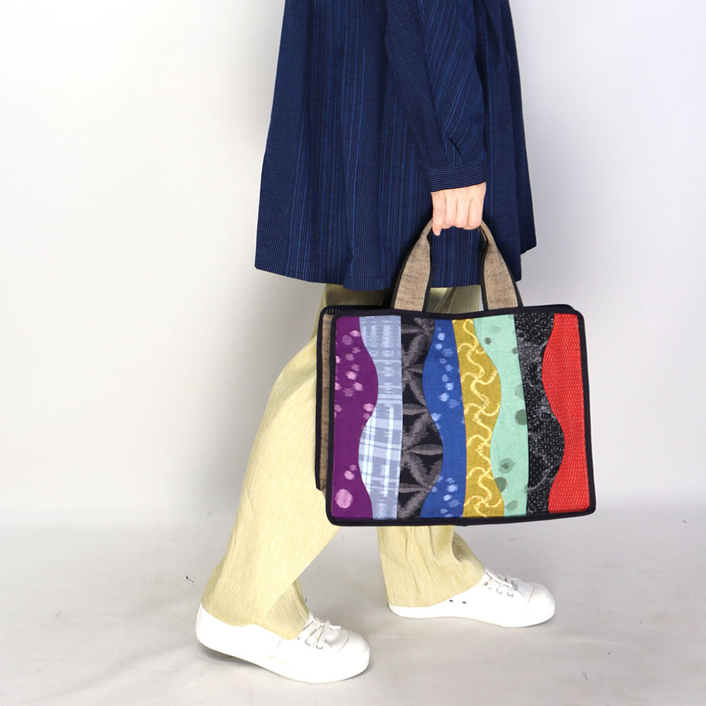 [Pre-order item] Giemon Kurume Kasuri Tote Bag, Tatewaku Pattern, Made in Japan [2024aw]