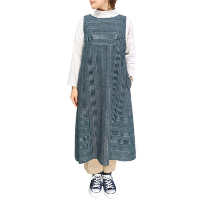 Giemon Giemon Kurume Kasuri Round Neck Jumper Skirt Y9062 [2023aw]