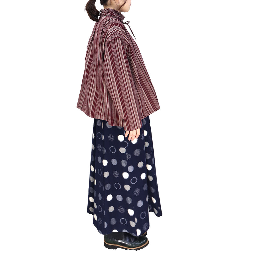 [Pre-order item] Giemon Kurume Kasuri Blouse Ta527 Made in Japan [2024aw]