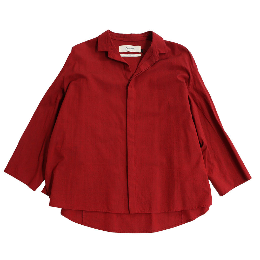 [Pre-order item] Giemon Kurume Kasuri deformed overshirt blouse G519 Made in Japan [2024aw]