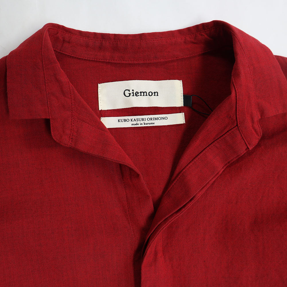 [Pre-order item] Giemon Kurume Kasuri deformed overshirt blouse G519 Made in Japan [2024aw]