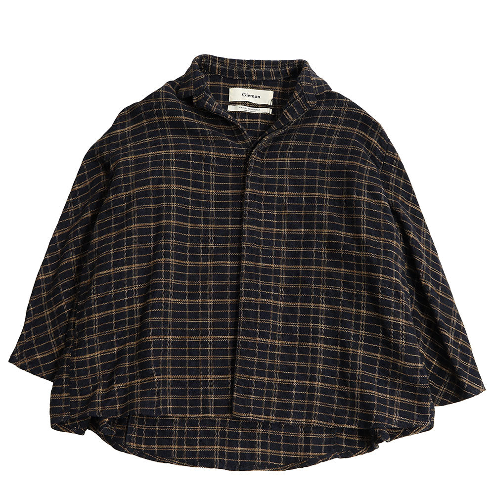 [Pre-order item] Giemon Kurume Kasuri deformed overshirt blouse G519 Made in Japan [2024aw]