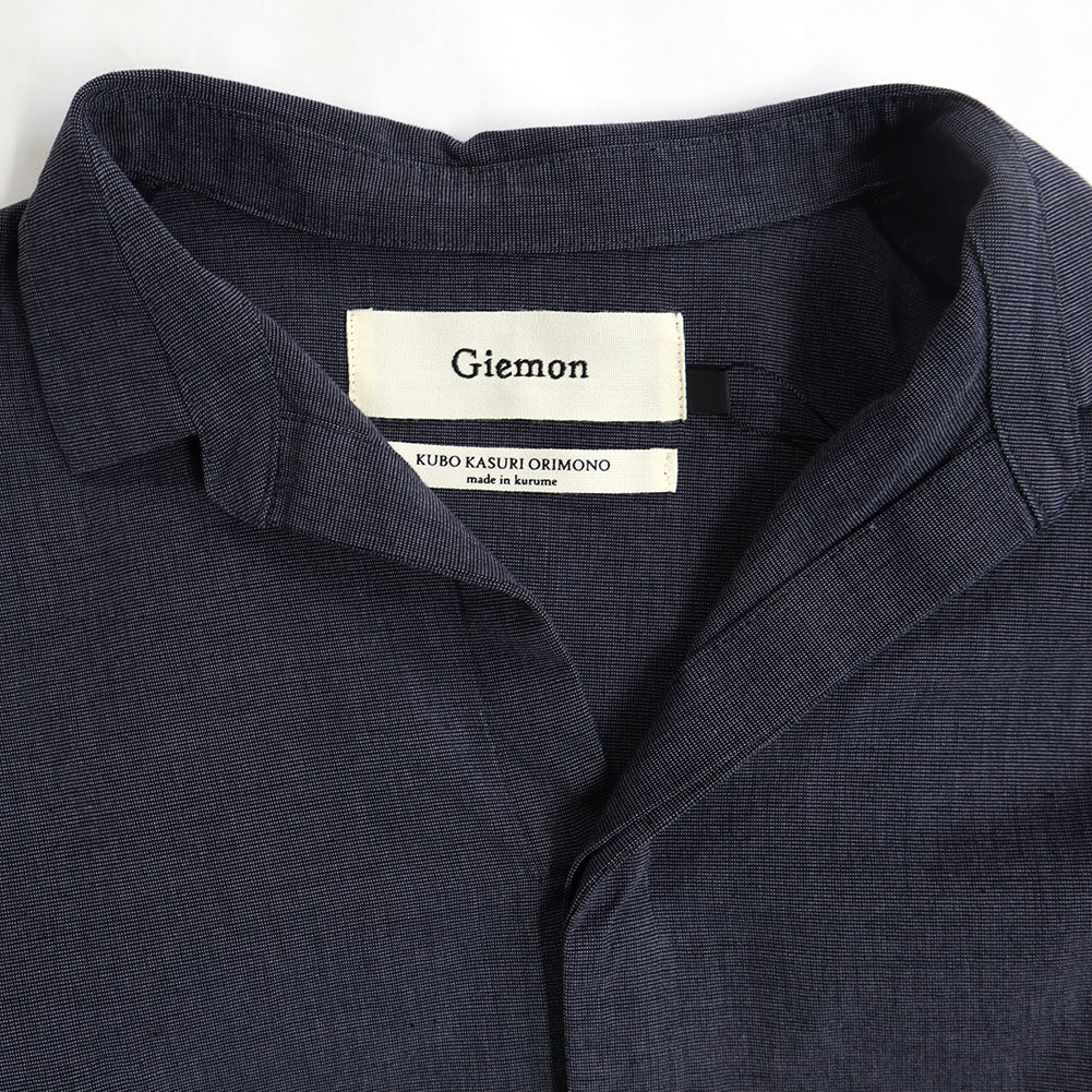 [Pre-order item] Giemon Kurume Kasuri deformed overshirt blouse G519 Made in Japan [2024aw]