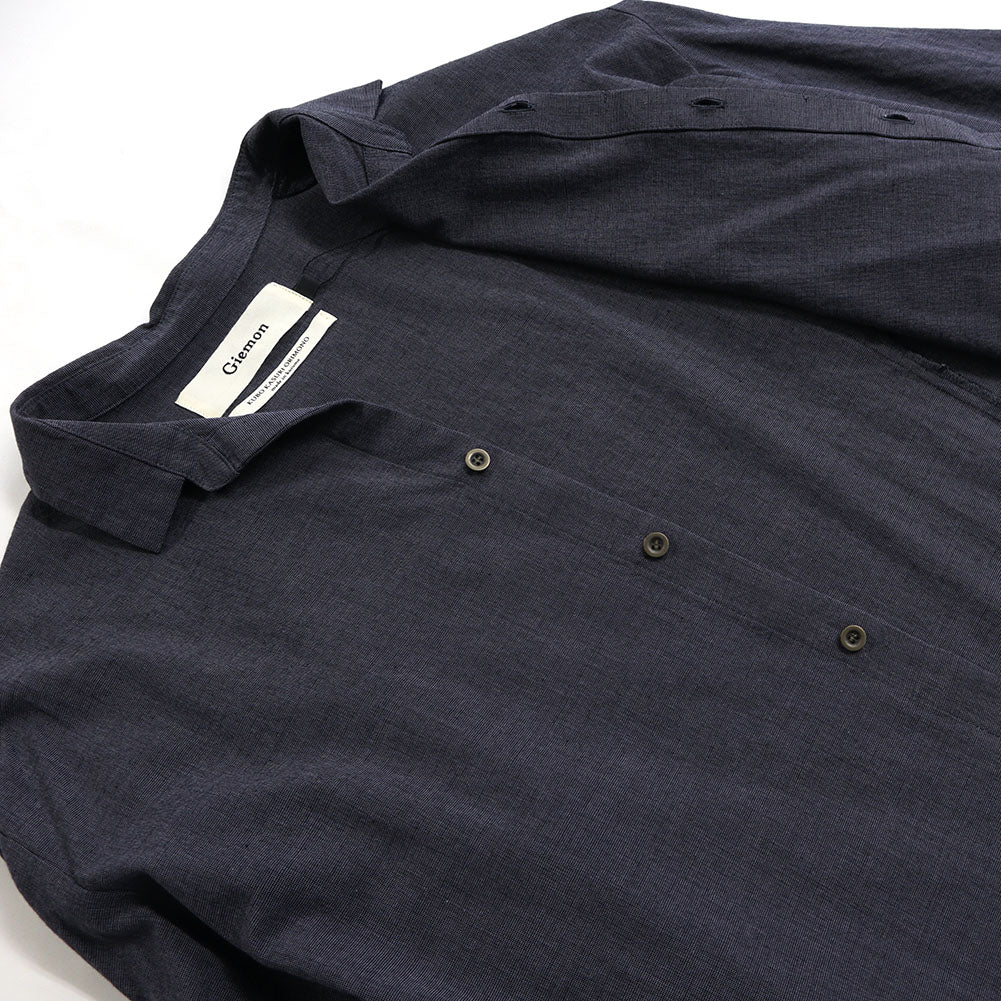 [Pre-order item] Giemon Kurume Kasuri deformed overshirt blouse G519 Made in Japan [2024aw]