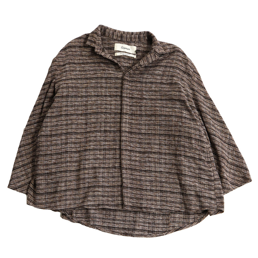 [Pre-order item] Giemon Kurume Kasuri deformed overshirt blouse G519 Made in Japan [2024aw]