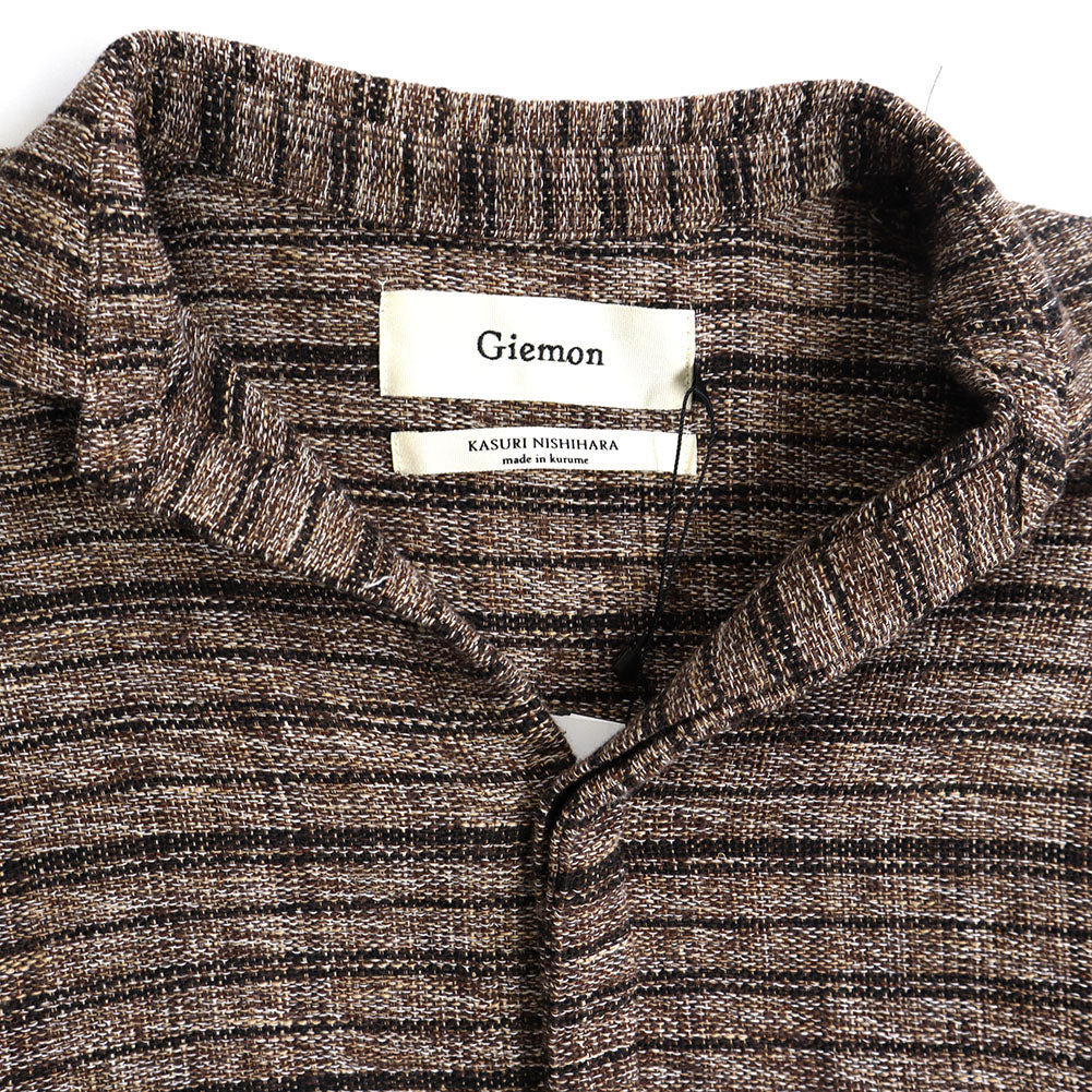 [Pre-order item] Giemon Kurume Kasuri deformed overshirt blouse G519 Made in Japan [2024aw]